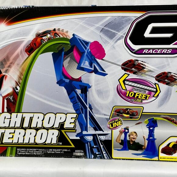 Road Champs Gx Track Tightrope Terror Zipline Race Car Set - Picture 9 of 9